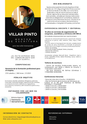 CV Villar Pinto - Mentor de escritura