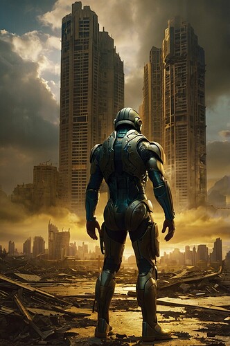 Leonardo_Kino_XL_Full_body_of_a_cyborg_wearing_a_helmet_seen_f_1